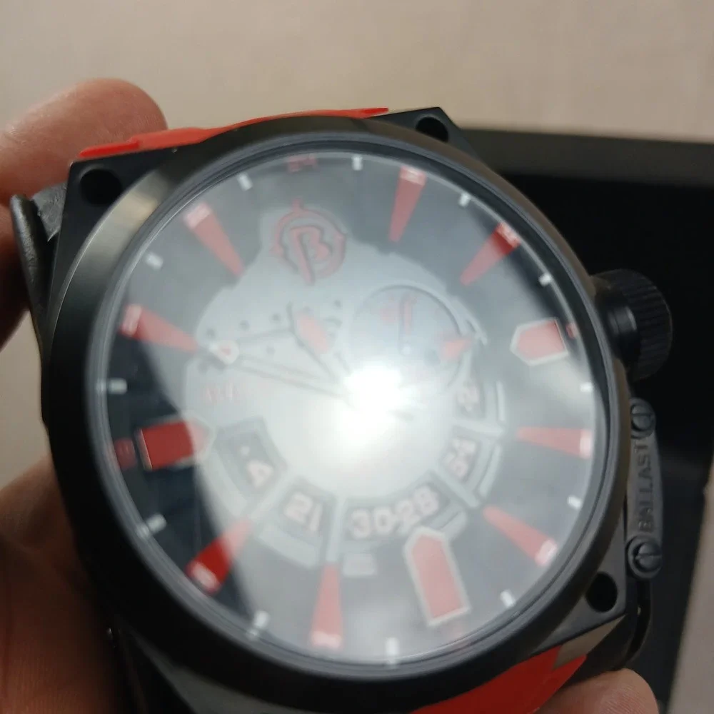 Ballast Time Instrument Mens Watch Red **DOES NOT RUN ** FOR PARTS